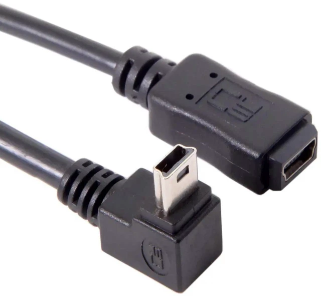 Alt view image 7 of 7 - AJMRTC 2Pack 90 Degree Up & Down Angled Mini USB 5 Pin Male to Female Extension Cable 0.2M, Short Mini USB 5Pin Extension Cord for Dash Cam, GPS, Digital Camera