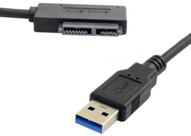 Alt view image 3 of 7 - AJMRTC USB 3.0 to 7+6 13Pin Slimline SATA Adapter Cable, 5Gbps Converter Cord for Laptop Slim CD DVD ROM Optical Drive, PlugandPlay External ODD Connection