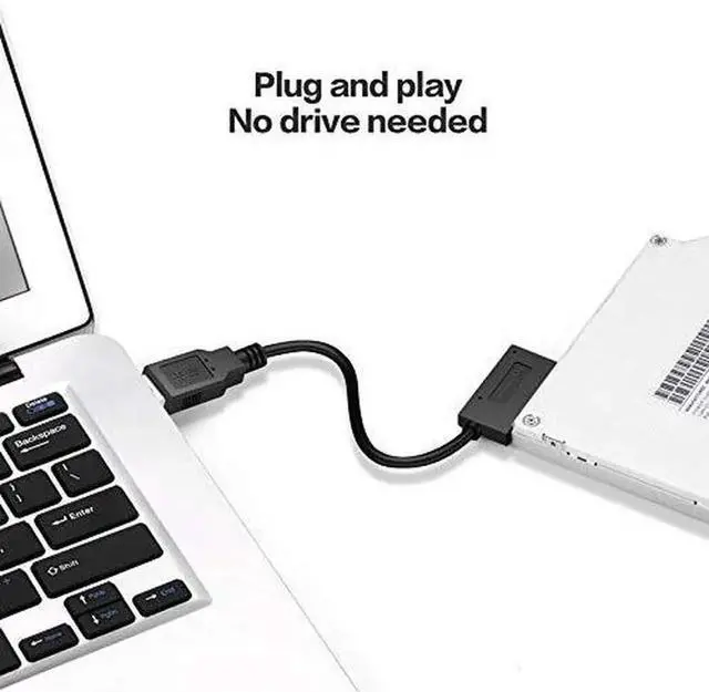 Alt view image 6 of 7 - AJMRTC USB 3.0 to 7+6 13Pin Slimline SATA Adapter Cable, 5Gbps Converter Cord for Laptop Slim CD DVD ROM Optical Drive, PlugandPlay External ODD Connection