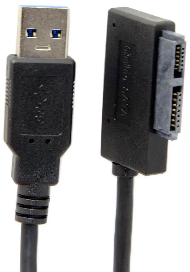 Alt view image 5 of 7 - AJMRTC USB 3.0 to 7+6 13Pin Slimline SATA Adapter Cable, 5Gbps Converter Cord for Laptop Slim CD DVD ROM Optical Drive, PlugandPlay External ODD Connection