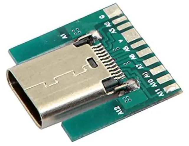 Main image of AJMRTC DIY 24Pin USB 3.1 TypeC Female SMT Socket Connector with PCB Breakout Board, FullFeature SMD Receptacle for Prototype Testing, Cable Assembly and Equipment Repair Projects