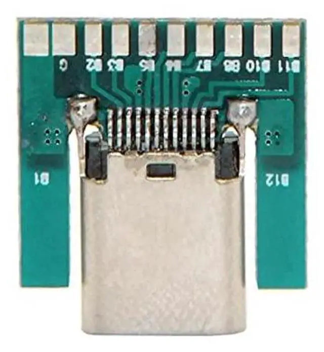 Alt view image 2 of 6 - AJMRTC DIY 24Pin USB 3.1 TypeC Female SMT Socket Connector with PCB Breakout Board, FullFeature SMD Receptacle for Prototype Testing, Cable Assembly and Equipment Repair Projects