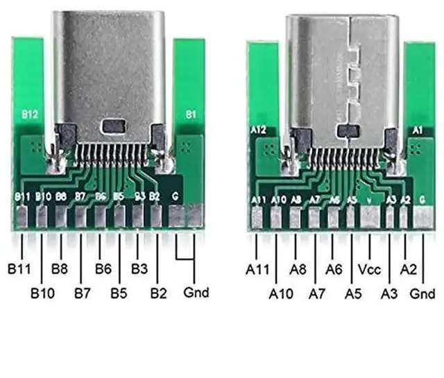 Alt view image 6 of 6 - AJMRTC DIY 24Pin USB 3.1 TypeC Female SMT Socket Connector with PCB Breakout Board, FullFeature SMD Receptacle for Prototype Testing, Cable Assembly and Equipment Repair Projects