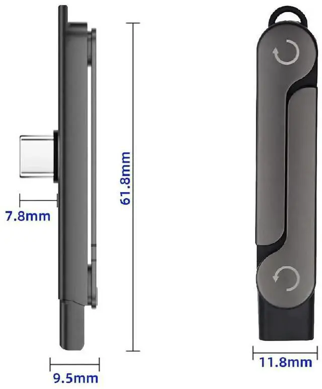 Alt view image 6 of 7 - AJMRTC USBC Male to Female Foldable Fast Charging Adapter, 240W PD 3.1 with Builtin DualPosition Phone Stand, Durable Alloy Charger Bracket for Gaming, Video Streaming, USBC Smartphones & Laptops