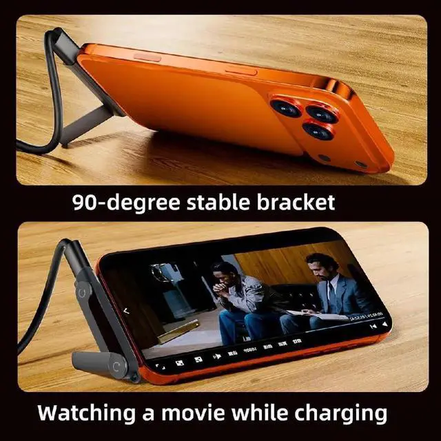 Alt view image 3 of 7 - AJMRTC USBC Male to Female Foldable Fast Charging Adapter, 240W PD 3.1 with Builtin DualPosition Phone Stand, Durable Alloy Charger Bracket for Gaming, Video Streaming, USBC Smartphones & Laptops