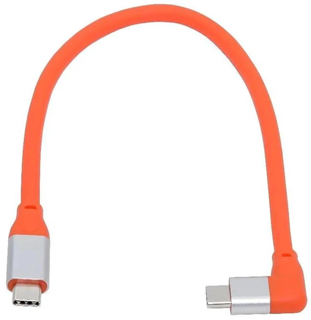 Main image of AJMRTC USB4 20Gbps Male to Male Ultra Soft High Flex Cable 30CM, Left & Right 90 Degree Angled, 100W PD Fast Charging, 8K Video Output, Compatible with Thunderbolt 3/4 for Laptop, Docking Station, Ext