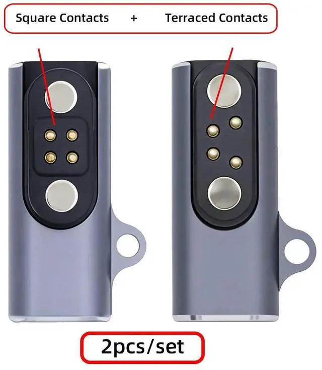 Alt view image 6 of 7 - AJMRTC 2Pack USBC Female to 2.5mm 4Pin Adapter for Bone Conduction Headphones, Square & Trapezoidal Contacts, DC 5V Charging Converter Replacement Accessory for Bone Conduction Earphones