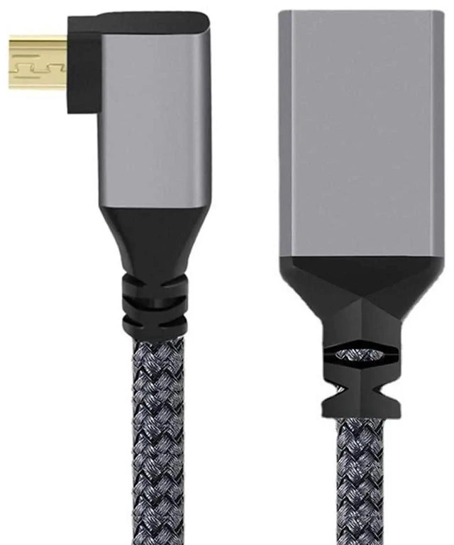 Alt view image 4 of 7 - AJMRTC 4K 90 Degree Right Angle Micro HDMI 1.4 Male to HDMI Female Extension Cable, GoldPlated Connector Adapter Cord for DV, MP4 Camera, Digital Camera, DC, Laptop, Camcorder, Portable Video Device