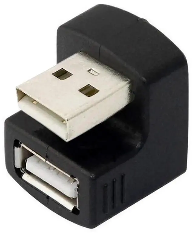 Alt view image 4 of 6 - AJMRTC Down Angled USB 2.0 Adapter, USBA Male to Female Extension Connector, 90° 180° 360 Degree Rotatable Swivel Black USB Converter, SpaceSaving Adapter for PC, Laptop, USB Flash Drives and Periph