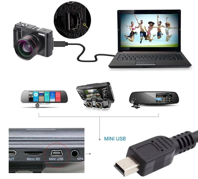 Alt view image 5 of 7 - AJMRTC Panel Mount Mini USB 2.0 5Pin Male to Female Extension Cable 50cm with Screw Holes, MiniB PanelMount Pigtail Cord for Industrial Equipment, Dash Cam, GPS, POS Device, Data Sync & Power Chargi