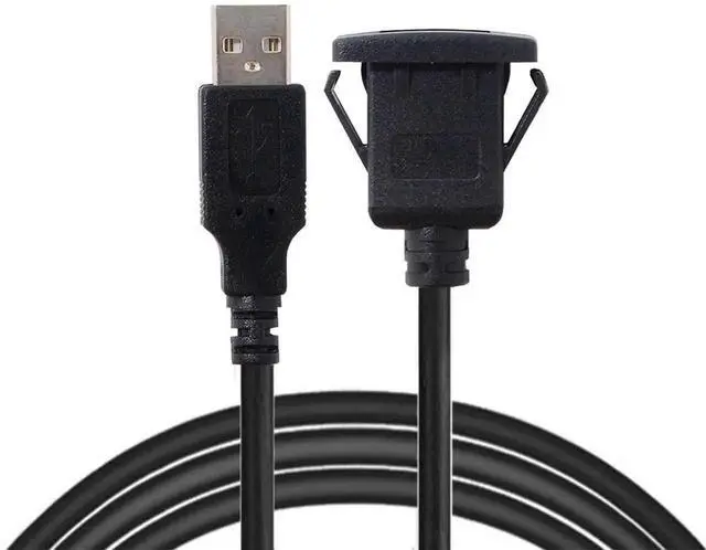 Alt view image 6 of 7 - AJMRTC 1M Waterproof USB 2.0 Extension Cable, LatchLock Panel Mount Single USBA Female Car AUX Cord, IP Rated Dashboard Flush Mount Cable for Vehicle Marine Boat Motorcycle Interior Panel Installati
