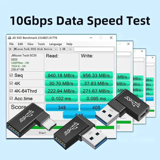 Alt view image 3 of 7 - AJMRTC 3Pcs/Set 90 Degree Angled USBC Adapter, USB3.1 10Gbps TypeC Male to USBA Female OTG Connector, Right Angle USB C to USB A Female Converter for Data Sync, OTG Connection for Smartphone Laptop