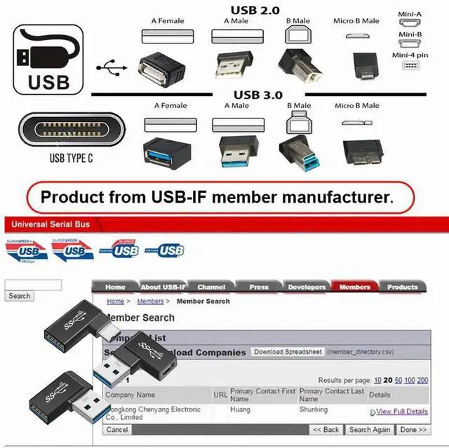 Alt view image 2 of 7 - AJMRTC 3Pcs/Set 90 Degree Angled USBC Adapter, USB3.1 10Gbps TypeC Male to USBA Female OTG Connector, Right Angle USB C to USB A Female Converter for Data Sync, OTG Connection for Smartphone Laptop