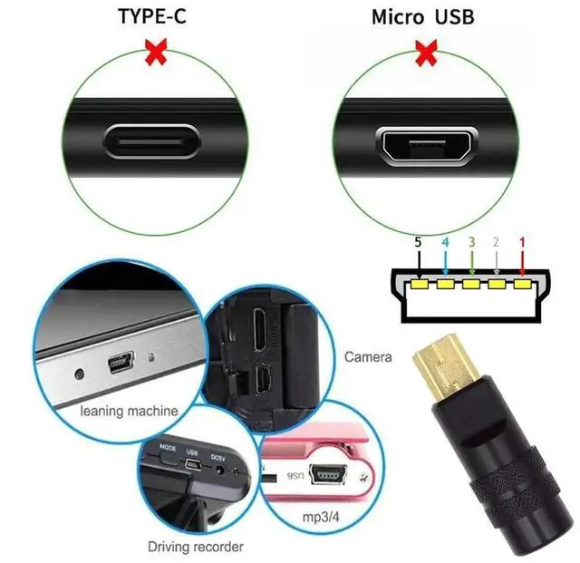 Alt view image 5 of 7 - AJMRTC 5Pin Mini USB2.0 Male SolderType Connector, Black Aluminum Alloy Shell DIY Plug, Fits 4.0mm6.0mm Outer Diameter Cable, Repair Replacement for Custom HandSoldered USB Cable Assembly