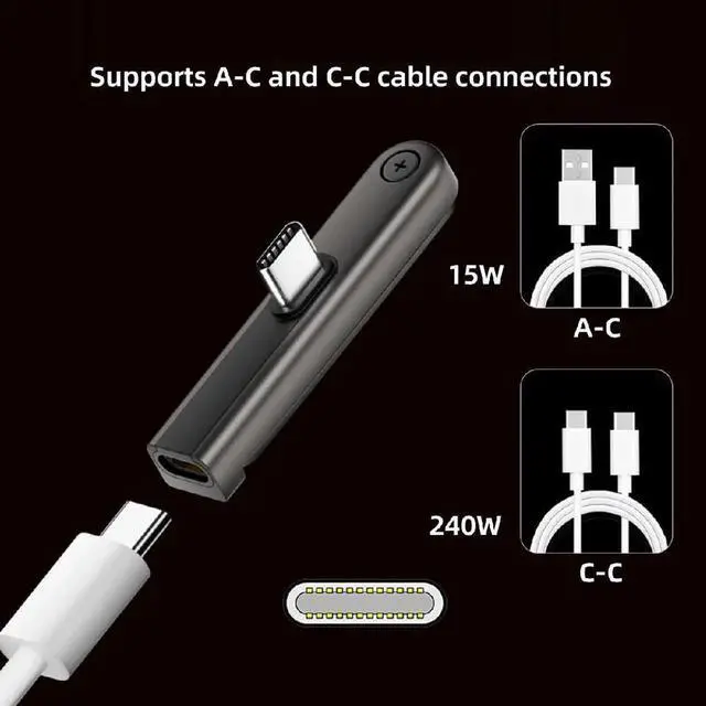 Alt view image 2 of 7 - AJMRTC Foldable USBC Male to Female Fast Charging Adapter, 240W PD Builtin Phone Single Holder Stand, Durable Portable Charger Bracket for TypeC Smartphones, Tablets and USBC Charging Devices