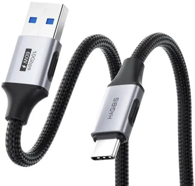 Main image of AJMRTC USBA to USBC Cable 0.8FT, USB3.2 Gen2 10Gbps Data 60W 20V/3A Fast Charging CarPlay Cord, Compatible with iPhone 17 16 Pro Max, Galaxy S25 Ultra S25+, MacBook Pro, iPad Short Charger Cable
