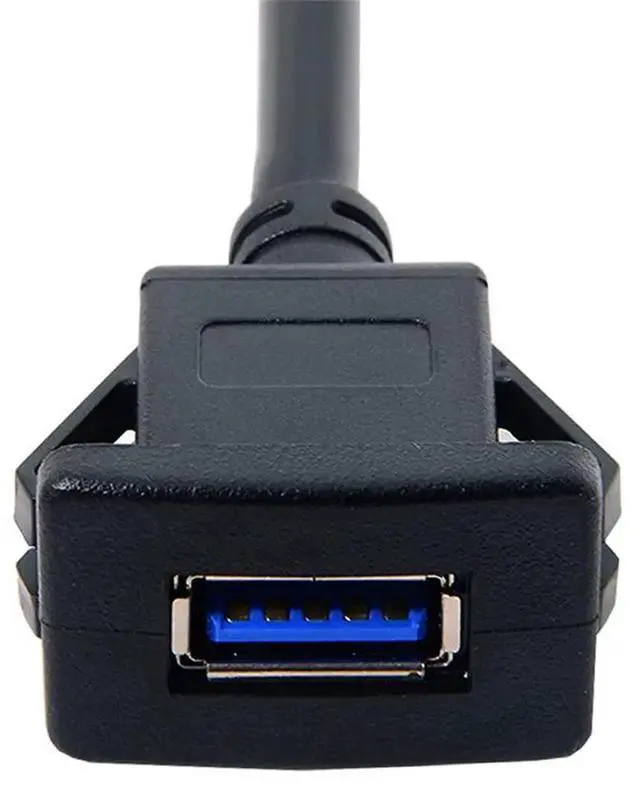 Alt view image 3 of 7 - AJMRTC 1M Waterproof USB 3.0 Extension Cable, LatchLock Panel Mount Single USBA Female Car AUX Cord, HighSpeed Flush Mount Cable for Vehicle Dashboard, Marine Boat, Motorcycle Interior Panel Instal