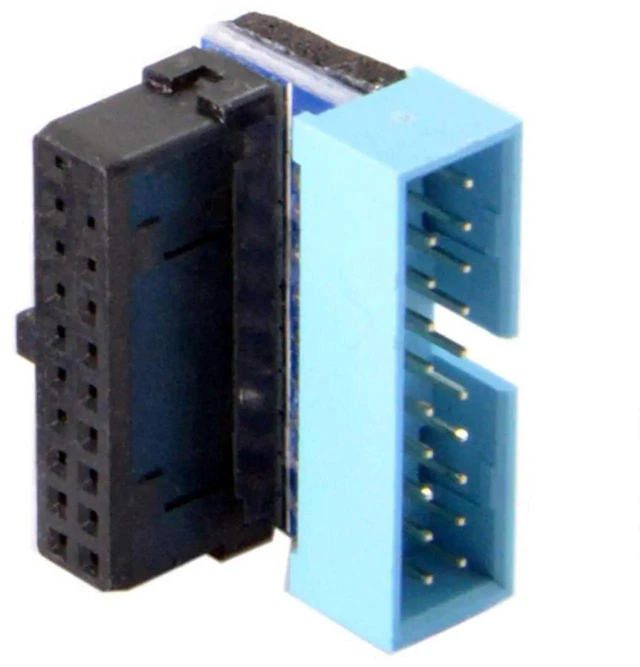 Alt view image 4 of 6 - AJMRTC 90 Degree Up Angled USB 3.0 20Pin Male to Female Internal Extension Adapter, Motherboard Mainboard Header Converter for Desktop PC Case DIY Wiring Cable Management Modification