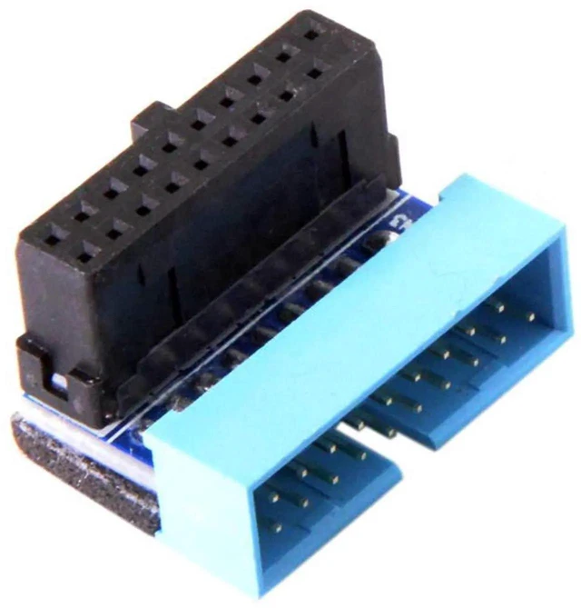 Alt view image 5 of 6 - AJMRTC 90 Degree Up Angled USB 3.0 20Pin Male to Female Internal Extension Adapter, Motherboard Mainboard Header Converter for Desktop PC Case DIY Wiring Cable Management Modification