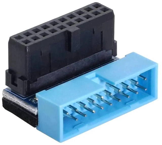 Alt view image 3 of 7 - AJMRTC 90 Degree Down Angled USB 3.0 20Pin Male to Female Internal Extension Adapter, Motherboard Mainboard Header Converter for Desktop PC Case DIY Wiring Cable Management Hardware Modification