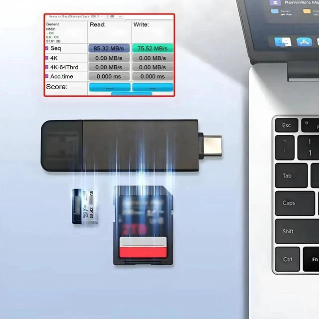 Alt view image 5 of 6 - AJMRTC 2in1 SD TF Card Reader Writer, USB 3.0 5Gbps & USBC Dual Interface Memory Card Adapter for SD TFlash TF Cards, Compatible with Camera Laptop Tablet Mate Series Smartphones File Data Transfe