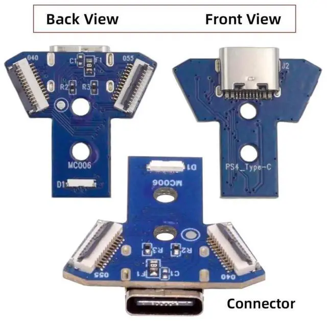 Alt view image 2 of 7 - AJMRTC DIY Solderon TypeC Female Socket Module, Replacement MicroUSB 5Pin Connector Repair Part Board for JDS040 JDS050 JDS055 Controller, Weldable USBC Port Modification Repair Accessory