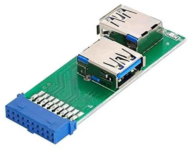 Alt view image 2 of 6 - AJMRTC DualSide USB 3.0 TypeA Female to Motherboard 20Pin 19Pin Box Header Slot Adapter PCBA with LED Indicator, Internal Front Panel Connector Converter for Desktop PC Motherboard Repair & Modifica