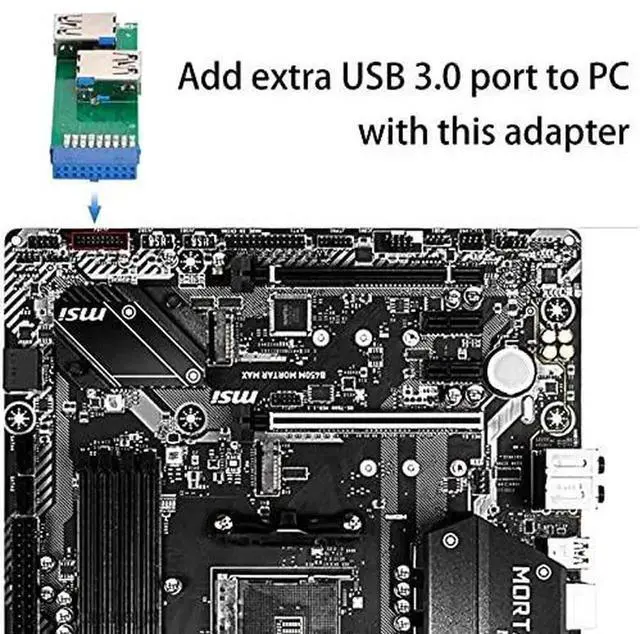 Alt view image 3 of 6 - AJMRTC DualSide USB 3.0 TypeA Female to Motherboard 20Pin 19Pin Box Header Slot Adapter PCBA with LED Indicator, Internal Front Panel Connector Converter for Desktop PC Motherboard Repair & Modifica