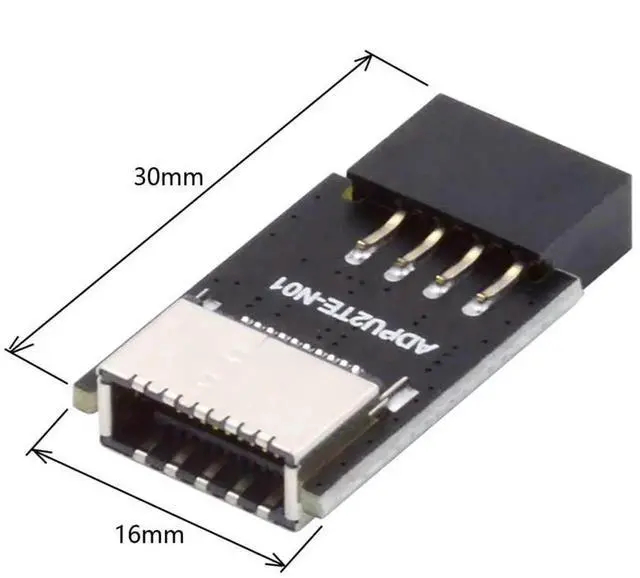 Alt view image 3 of 7 - AJMRTC USB 3.1 Front Panel Socket KeyA TypeE to USB 2.0 9Pin 10Pin Mainboard Header Male Extension Adapter, Internal Motherboard Converter for Desktop PC Case FrontPanel Port Mod & Upgrade