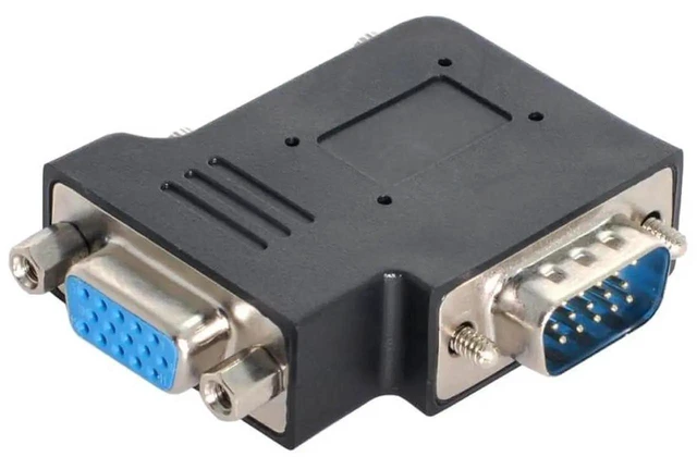 Alt view image 6 of 7 - AJMRTC 90Degree Right Angle HDB15Pin VGA RGB Adapter, ScrewNut Locking Male to Female DSub 15 Extension Connector for Monitors, Displays, Projectors & Desktop Analog Video Connection
