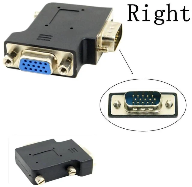 Alt view image 5 of 7 - AJMRTC 90Degree Right Angle HDB15Pin VGA RGB Adapter, ScrewNut Locking Male to Female DSub 15 Extension Connector for Monitors, Displays, Projectors & Desktop Analog Video Connection