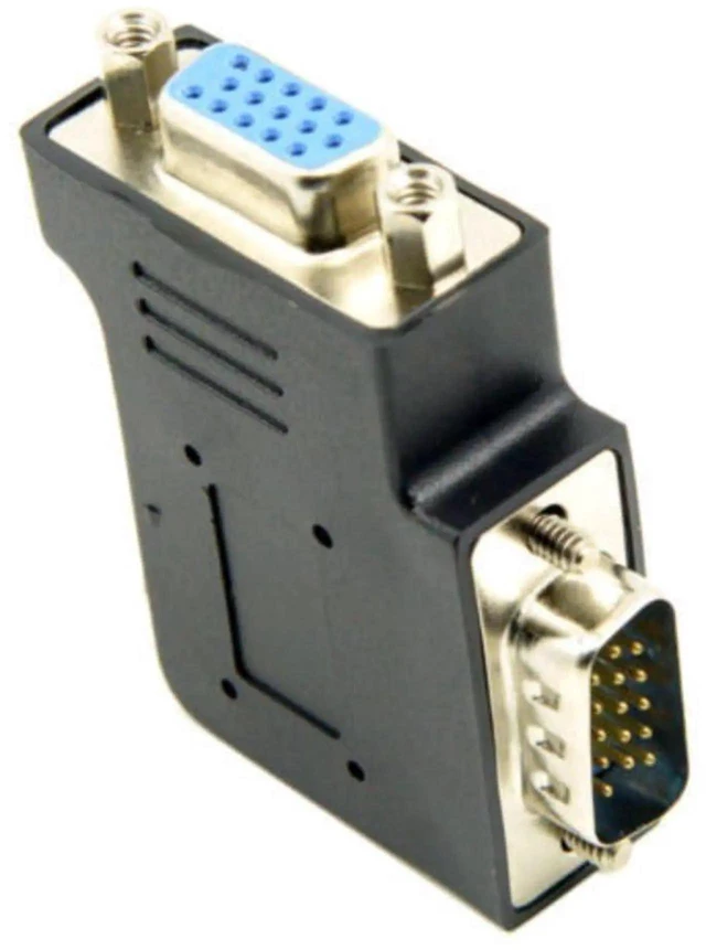 Alt view image 3 of 7 - AJMRTC 90Degree Right Angle HDB15Pin VGA RGB Adapter, ScrewNut Locking Male to Female DSub 15 Extension Connector for Monitors, Displays, Projectors & Desktop Analog Video Connection