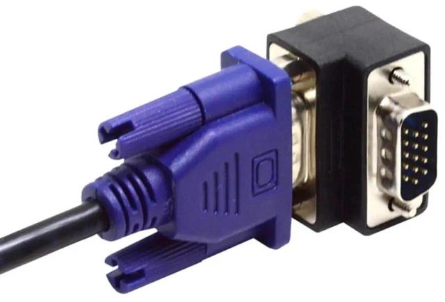 Alt view image 4 of 7 - AJMRTC 90Degree UpAngle HDB15Pin VGA RGB Adapter, ScrewNut Locking Male to Female DSub 15 Extension Connector for Monitors, Displays, Projectors & Desktop Analog Video Setup