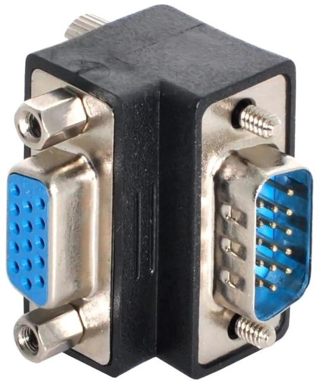 Alt view image 3 of 7 - AJMRTC 90Degree UpAngle HDB15Pin VGA RGB Adapter, ScrewNut Locking Male to Female DSub 15 Extension Connector for Monitors, Displays, Projectors & Desktop Analog Video Setup