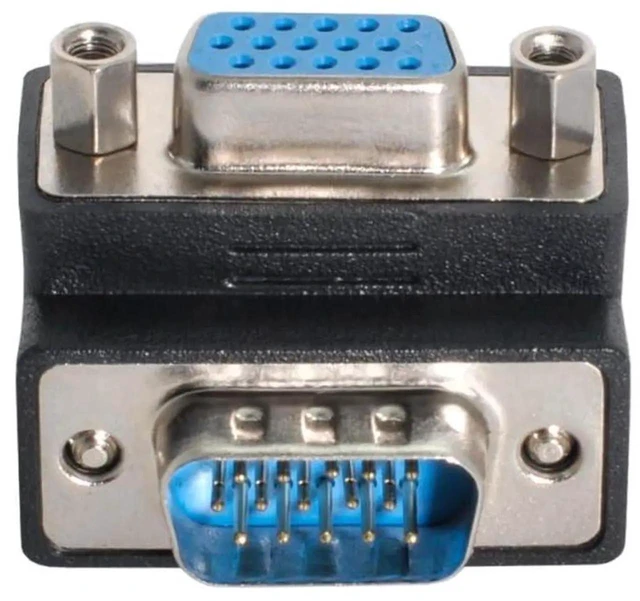 Alt view image 2 of 7 - AJMRTC 90Degree UpAngle HDB15Pin VGA RGB Adapter, ScrewNut Locking Male to Female DSub 15 Extension Connector for Monitors, Displays, Projectors & Desktop Analog Video Setup