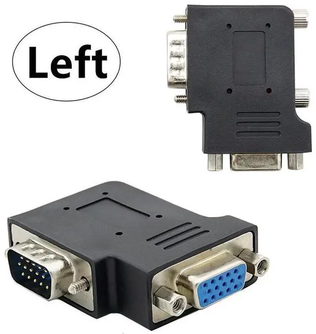 Alt view image 4 of 7 - AJMRTC 90Degree LeftAngle HDB15Pin VGA RGB Adapter, ScrewNut Locking Male to Female DSub 15 Extension Connector for Monitors, Displays, Projectors & Desktop Analog Video Connection