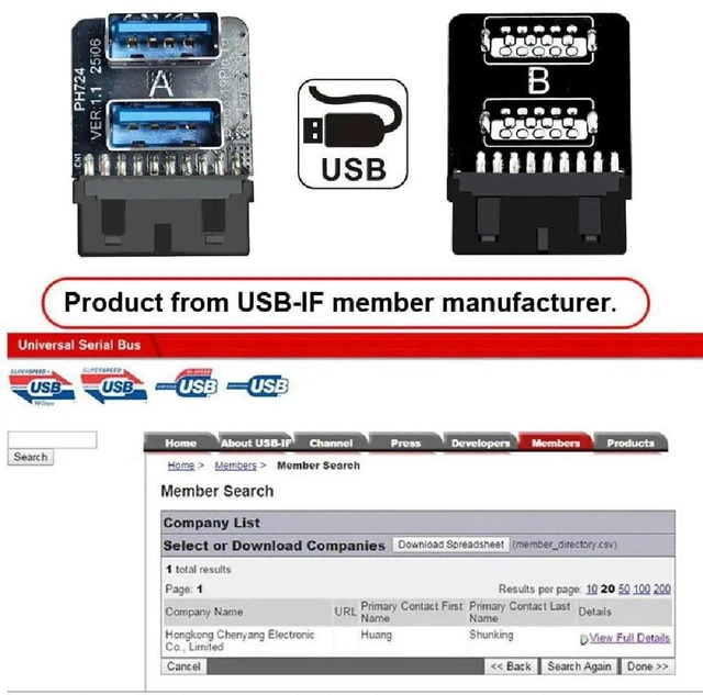 Alt view image 7 of 7 - AJMRTC ForwardAngled Vertical USB3.0 Motherboard 19/20Pin Box Header Slot Adapter, 10Gbps Dual USBA Female Internal Converter for Desktop PC DIY Building & Chassis Modification