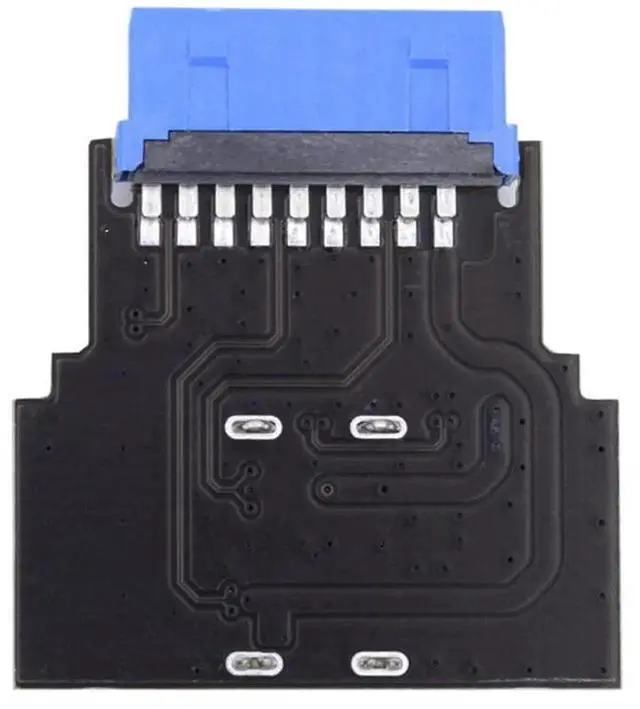 Alt view image 3 of 7 - AJMRTC Horizontal PCBA USB 3.0 Adapter, 20/19 Pin Motherboard Box Header to Dual TypeA Female 5Gbps Internal USB Port Expander, PlugandPlay Converter Board for Desktop PC Mainboard FrontPanel Expa