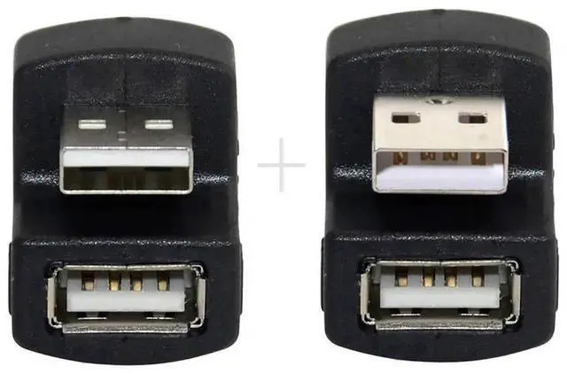 Alt view image 3 of 7 - AJMRTC 1Set Up & Down Angled USB 2.0 Adapter, 180 Degree USBA Male to Female Extension Connector, Black RightAngle USB Port Saver for Laptop Desktop Cable Relief