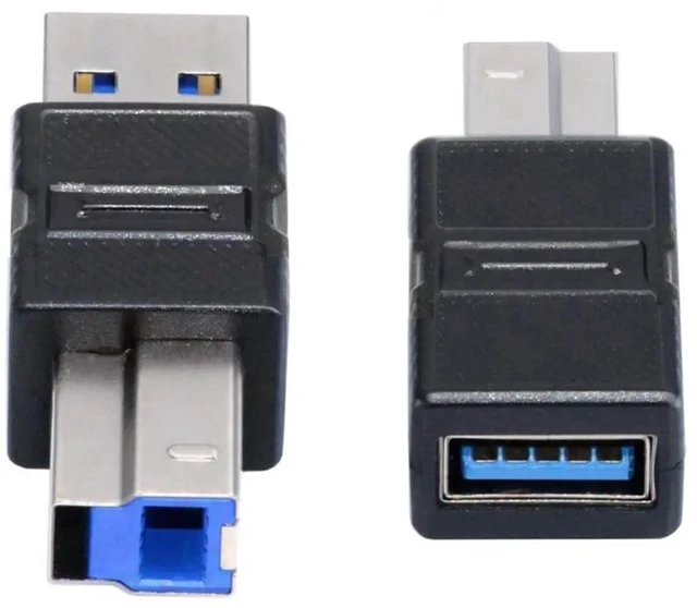 Main image of AJMRTC 2Pack USB 3.0 Adapter, USBB Male to USBA Male & Female Converter, 5Gbps HighSpeed Extension Connector for Hard Disk, SSD, Camera, Data Sync & Transfer