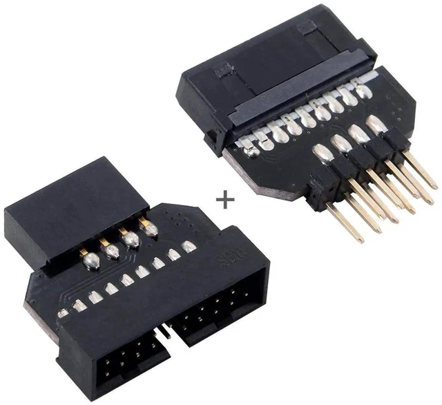 Main image of AJMRTC 1Set Reversible USB 2.0 9Pin Housing to Motherboard USB 3.0 20Pin Female Header Adapter, Internal PCBA Converter for Desktop PC Chassis FrontPanel USB DIY Modification