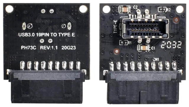 Alt view image 4 of 7 - AJMRTC USB 3.1 TypeE Front Panel Socket to USB 3.0 20Pin Male Motherboard Header Adapter, Internal PCBA Extension Converter for Desktop PC Case FrontPanel USBC DIY Assembly