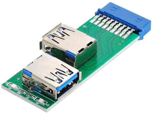 Main image of AJMRTC DualSide USB 3.0 TypeA Female to 20/19Pin Motherboard Box Header Adapter PCBA with LED Indicator, 5Gbps Internal USB Port Expander for Desktop PC Mainboard Internal USB Expansion