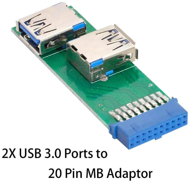 Alt view image 5 of 7 - AJMRTC DualSide USB 3.0 TypeA Female to 20/19Pin Motherboard Box Header Adapter PCBA with LED Indicator, 5Gbps Internal USB Port Expander for Desktop PC Mainboard Internal USB Expansion