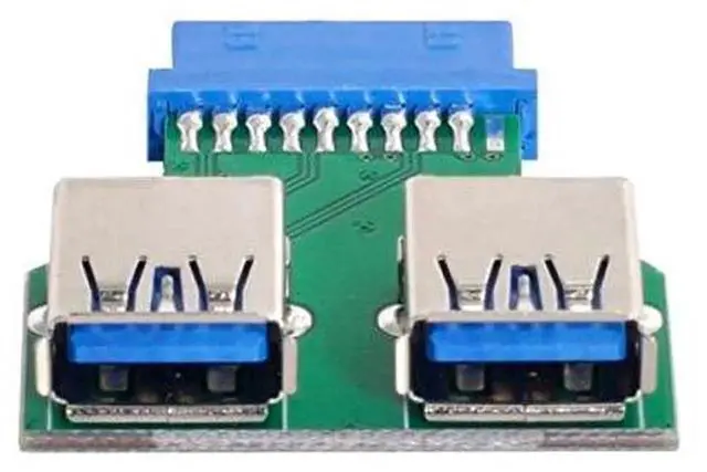 Alt view image 5 of 7 - AJMRTC Dual USB 3.0 TypeA Female to 20/19Pin Motherboard Box Header PCBA Adapter, 5Gbps Internal USB Port Expander Converter for Desktop PC Mainboard Chassis DIY Assembly