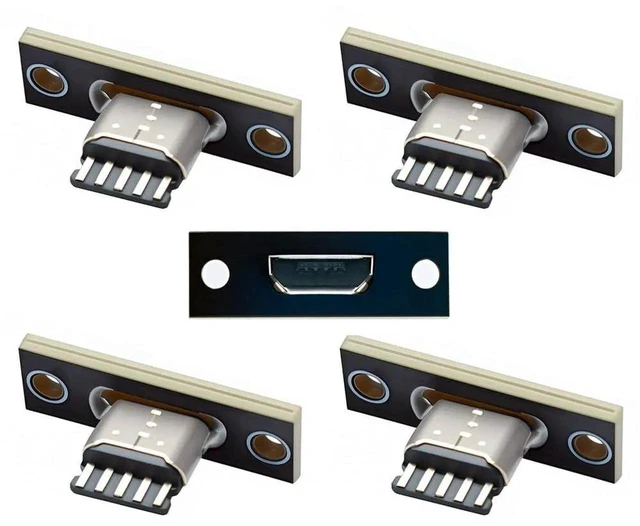 Alt view image 5 of 7 - AJMRTC 5Pcs Set MicroUSB 5Pin TypeB Female Socket Connector, USB2.0 PanelMount Receptacle with PC Board, DIY OEM SolderType Jack for Electronic Project Repair Custom Modification