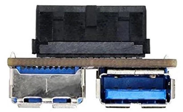 Alt view image 6 of 7 - AJMRTC Flat PCBA Adapter, Dual USB 3.0 TypeA Female to 20/19Pin Motherboard Box Header, 5Gbps Internal USB Port Expander Converter for Desktop PC Mainboard Chassis DIY Assembly