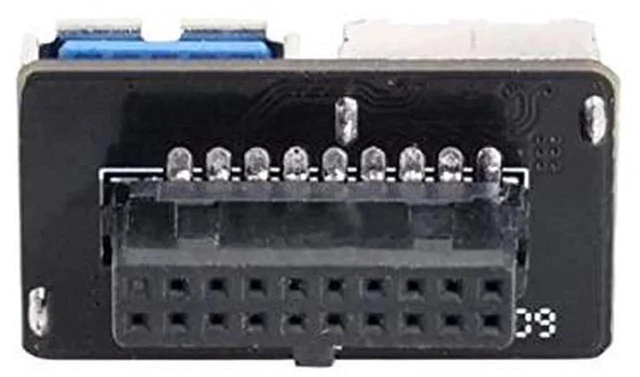 Alt view image 3 of 7 - AJMRTC Flat PCBA Adapter, Dual USB 3.0 TypeA Female to 20/19Pin Motherboard Box Header, 5Gbps Internal USB Port Expander Converter for Desktop PC Mainboard Chassis DIY Assembly