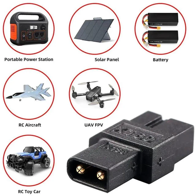 Alt view image 7 of 7 - AJMRTC XT60 Female to XT30 Male Adapter, SC100 Fast Charging Protocol Connector for RC Lipo Battery, Quadcopter Multicopter Aeromodelling DIY Power Conversion Accessory