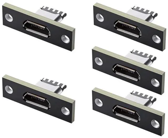 Alt view image 5 of 7 - AJMRTC 5Pcs Set MicroUSB TypeB 5Pin Female Socket, USB 2.0 Pinout PanelMount Receptacle with PC Board, SolderType Jack for DIY OEM Electronic Project Device Port Repair Modification